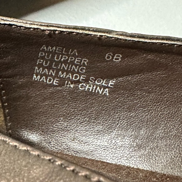 Chaps flats shoes, brown, size 6 B, casual with bows - Picture 6 of 7